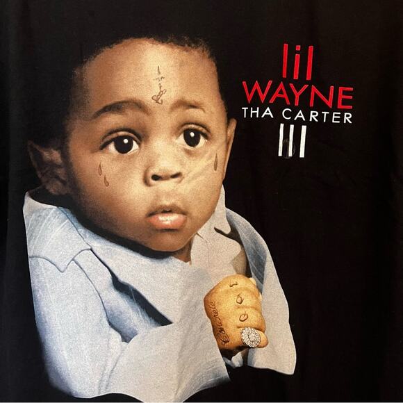 NWT Lil Wayne Tha Carter III Album Cover‎ Graphic T Shirt Rap Rapper Large Black - Picture 2 of 5